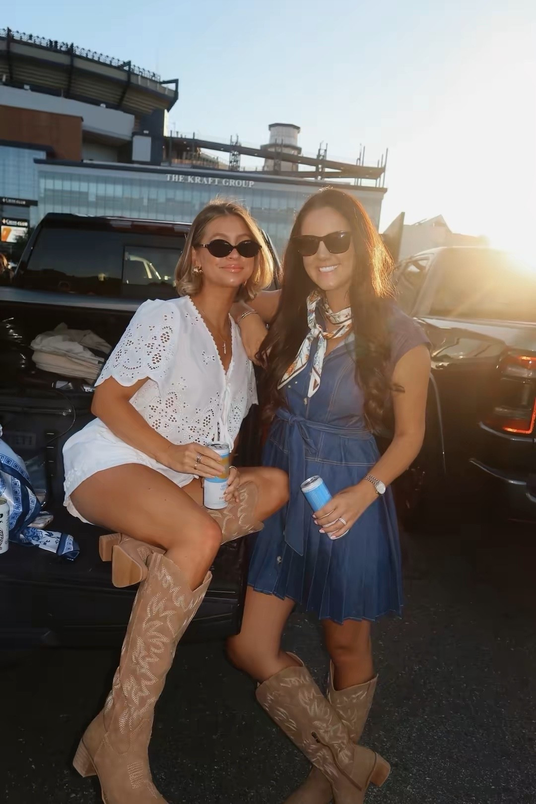 Country concert tailgating 🤍 loved my all white outfit with the cowboy boots 

#LTKStyleTip