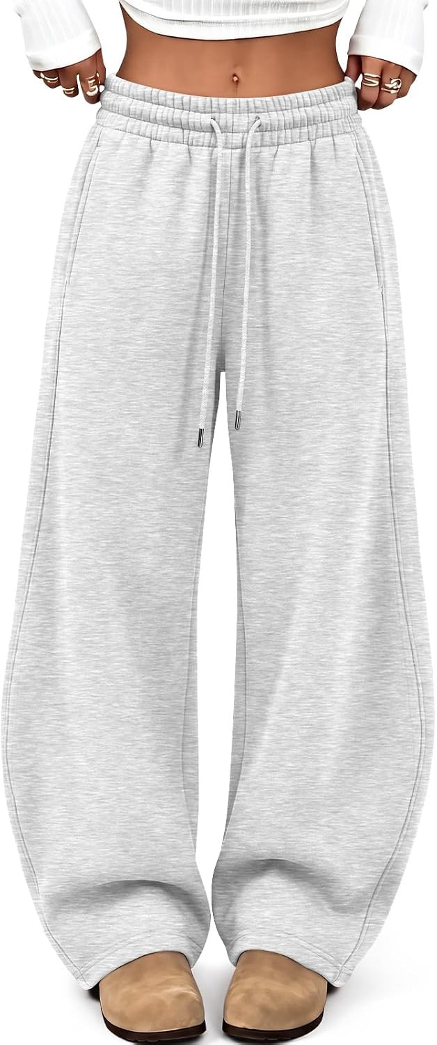 Trendy Queen Barrel Sweatpants Women Wide Leg Fleece Pants | Amazon (US)