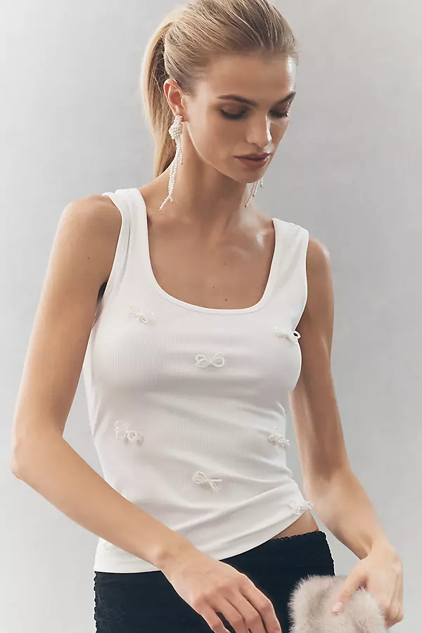 Crystal Bow Tank Top | Anthropologie (US)