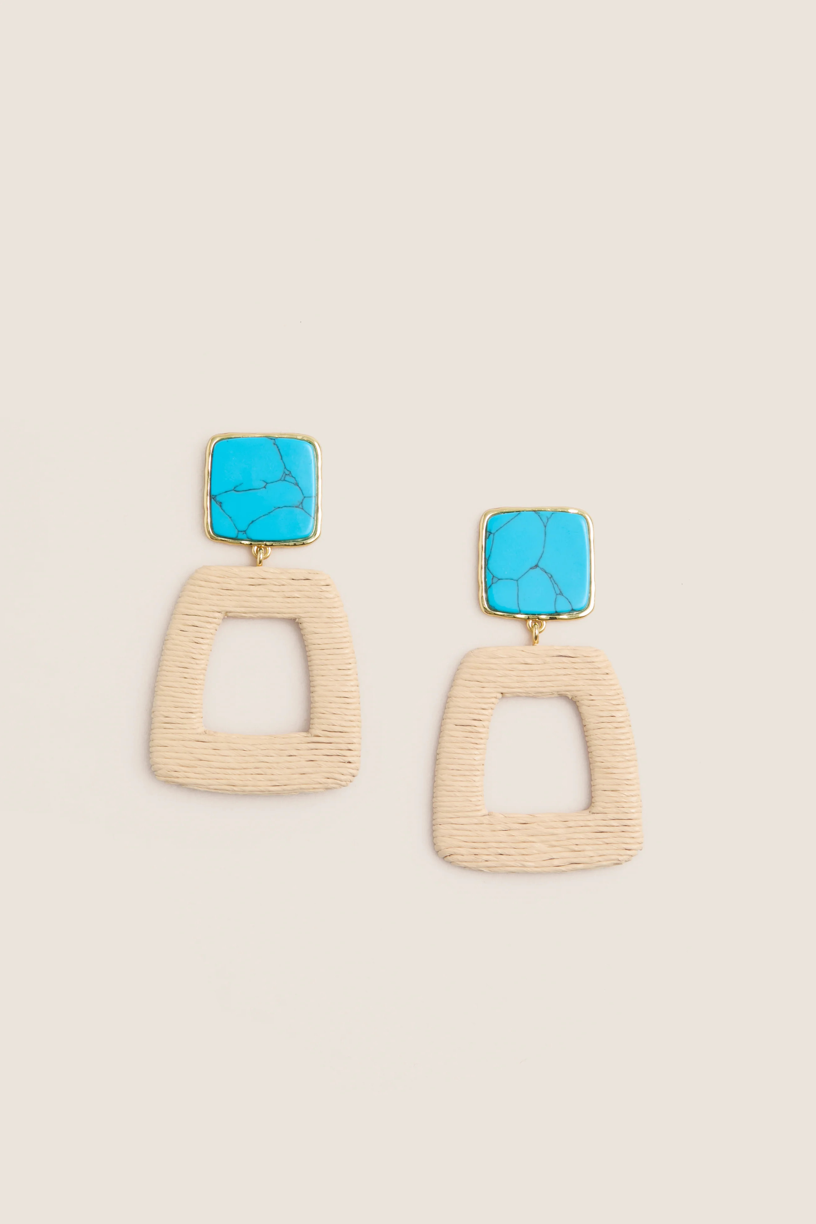 Turquoise Woven Careen Earrings | Tuckernuck (US)
