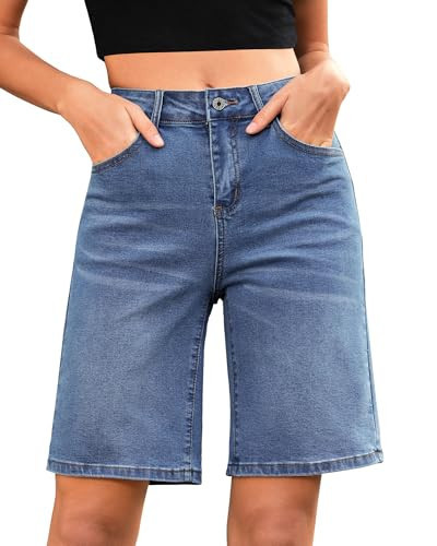 LookbookStore Womens Shorts for Summer Loose Jean Shorts for Women Summer Outfits Bay Blue Size X-Large Size 16 Size 18 | Amazon (US)