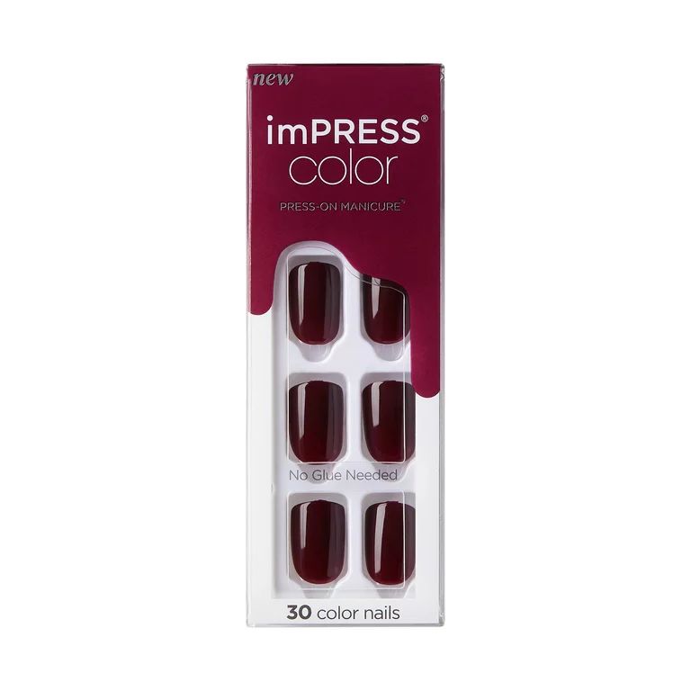 KISS imPRESS Color Press-On Manicure, ‘Cherry Up’, 30 Count | Walmart (US)