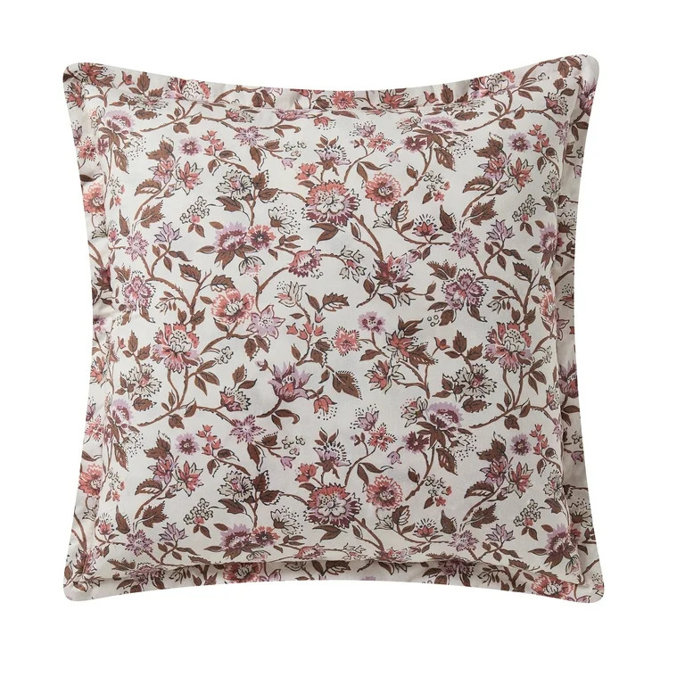 Home Decor Collection 20" x 20" Pink Vintage Botanical Floral Cotton Decorative Pillow | Walmart (US)