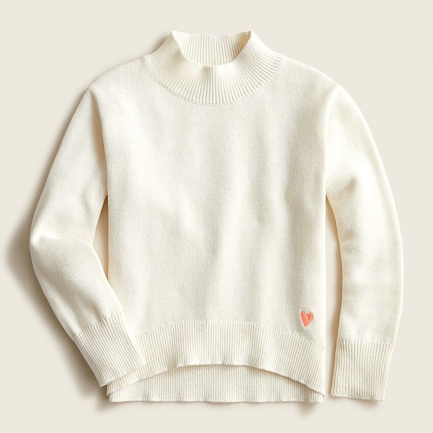 Girls' cotton mockneck sweater | J.Crew US