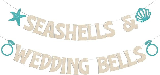 Seashells & Wedding Bells Banner - Last Toast on the Coast Sign, Beach Bachelorette Decorations, ... | Amazon (US)