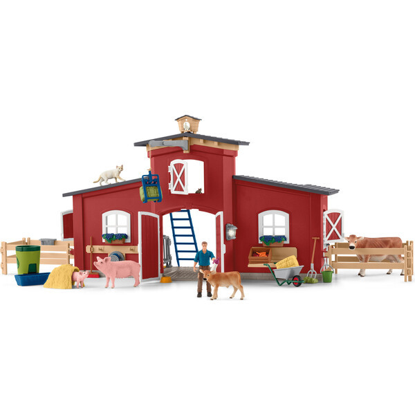 Schleich Farm World: Red Barn Playset, 92 Pieces | Maisonette