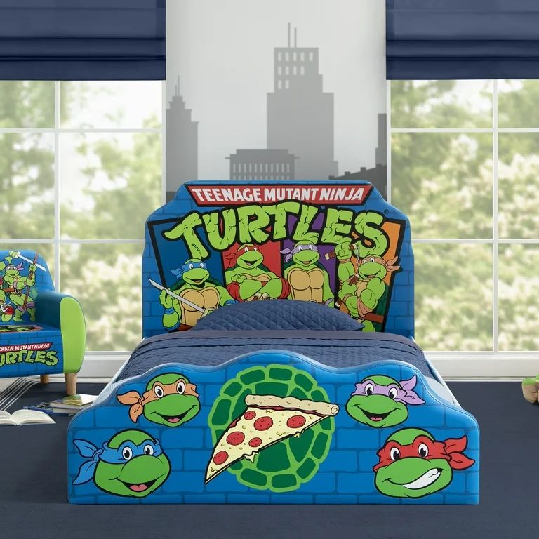Teenage Mutant Ninja Turtles Upholstered Twin Bed by Delta Children, Green - Walmart.com | Walmart (US)