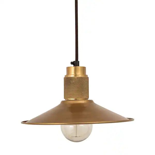 English Pub 1-Light mini pendant in Antique Brass - Overstock - 33979651 | Bed Bath & Beyond