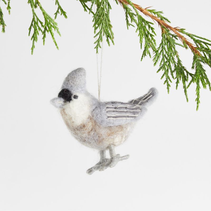 Felted Wool Blue Jay Christmas Tree Ornament + Reviews | Crate and Barrel | Crate & Barrel