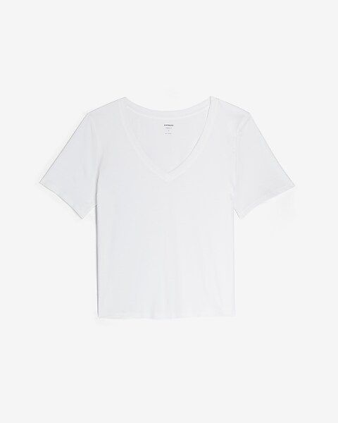 Skimming Boxy V-Neck Tee | Express