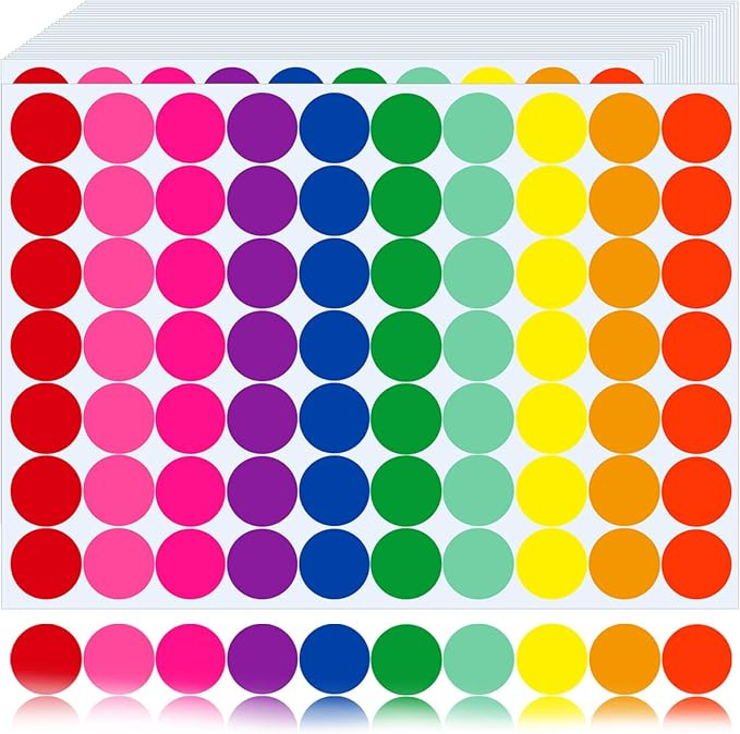 Colored Dot Stickers 700 PCS Color Coding Labels Round Circle Stickers Labels Sticky Dots Sticker... | Amazon (US)