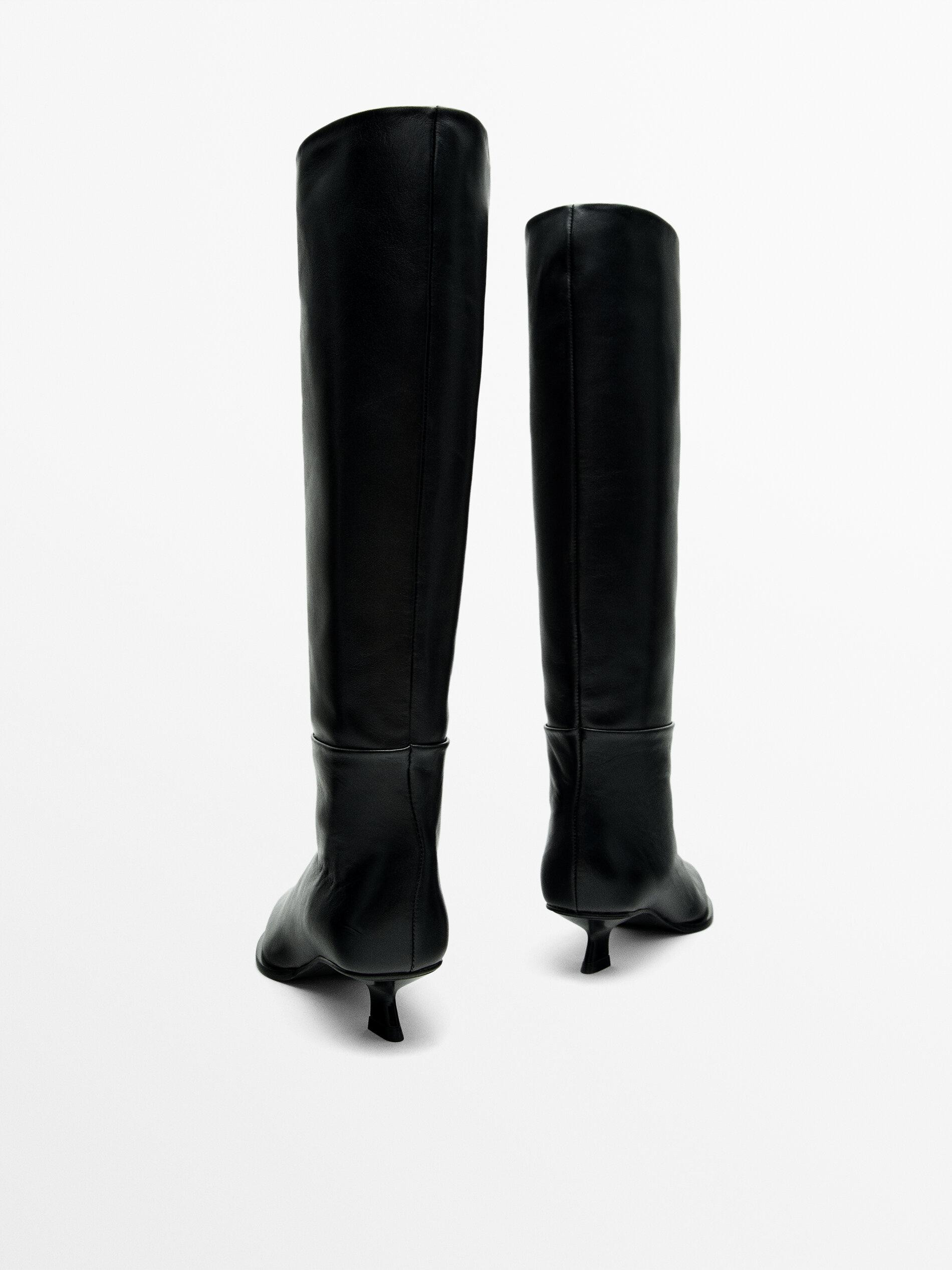 Heeled leather boots - Limited Edition  £249.00 | Massimo Dutti UK