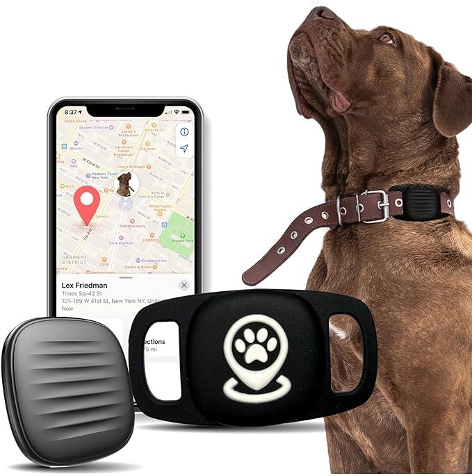 Dog Tracker Smart Pet Location Tracker with Collar Holder, Personalized Smart Item Finder, MFi Ce... | Amazon (US)