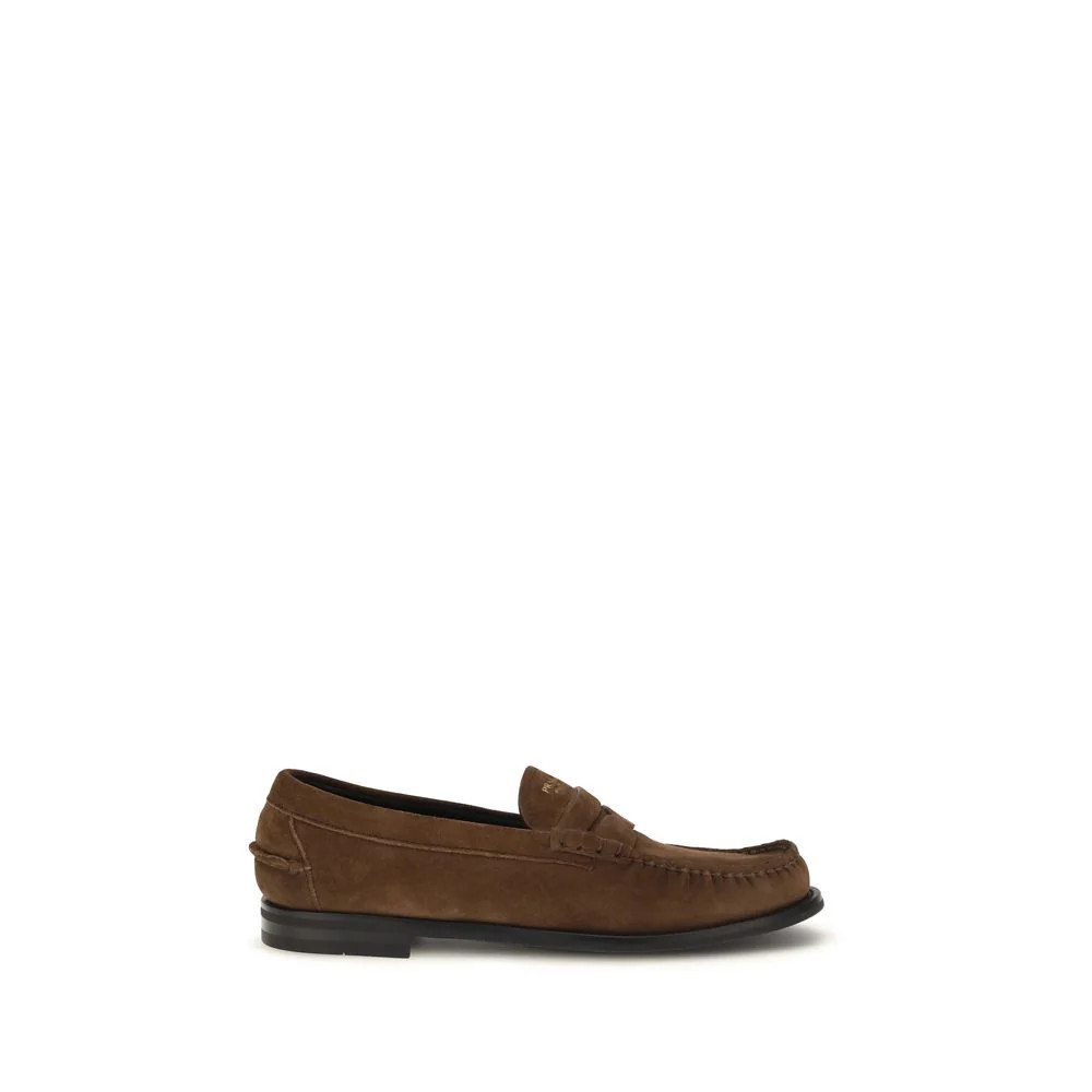 Prada Suede Leather Loafer — Brown | Italist Inc.