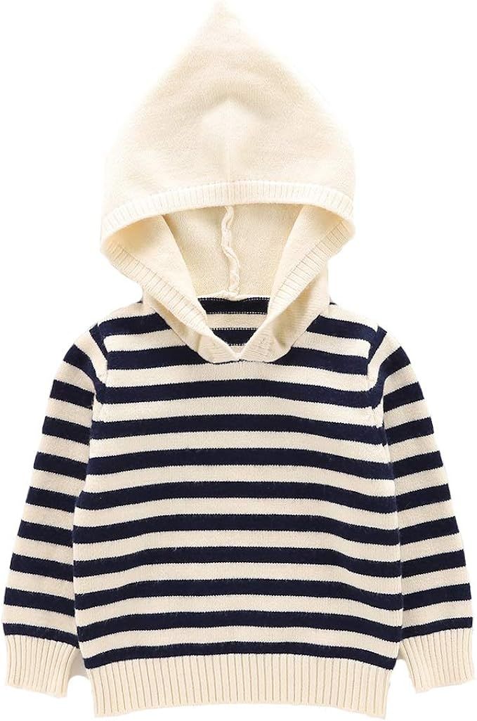Moonnut Baby Boys Girls Striped Pullover Hoodie Baby Hooded Sweater | Amazon (US)