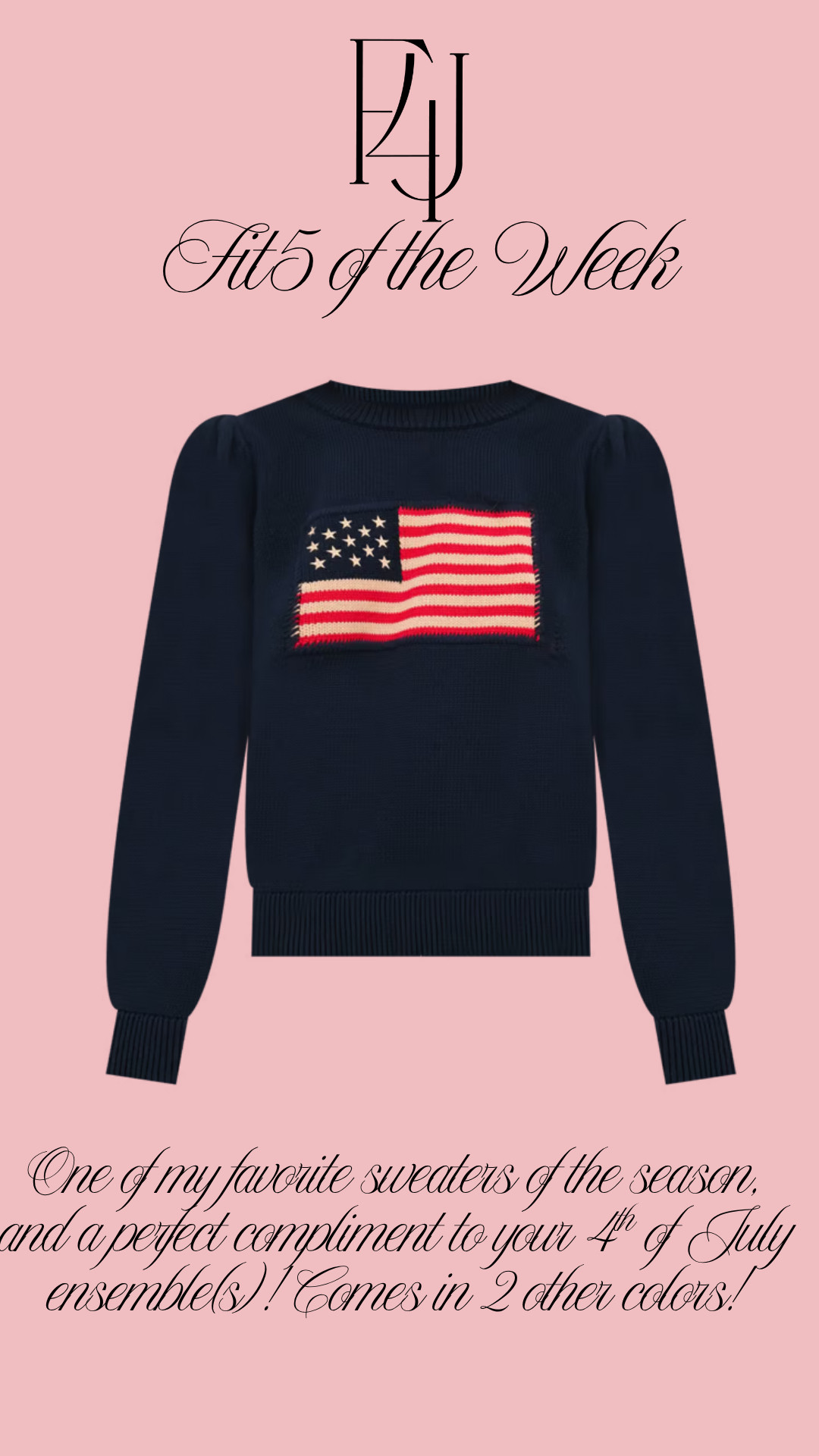 A gorgeous Summer sweater for your upcoming 4th of July celebrations! Comes in 2 other colors!

Fit4Janine, Tuckernuck, Holiday Looks 

 #LTKSeasonal #LTKStyleTip