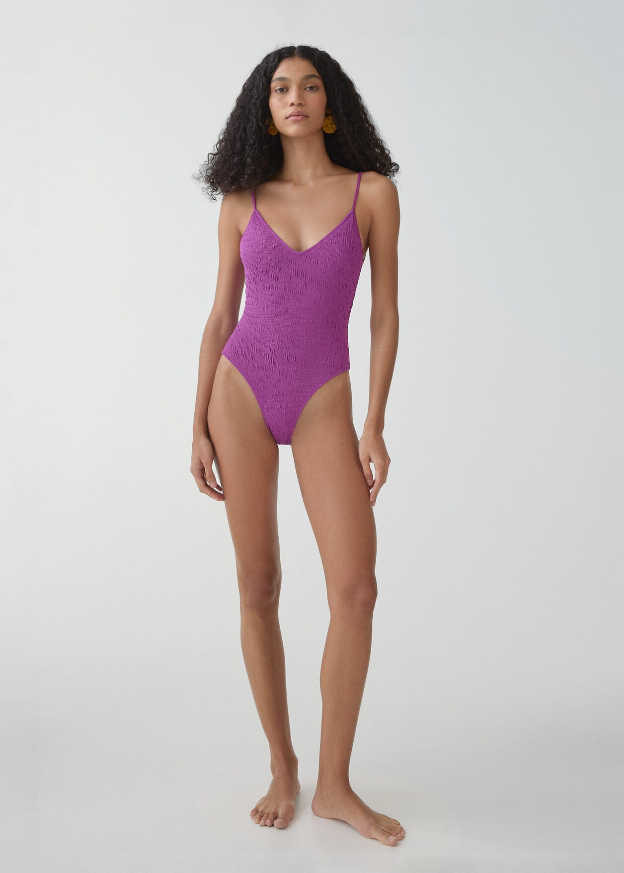 Textured swimsuit with adjustable straps -  Women | Mango USA | MANGO (US)