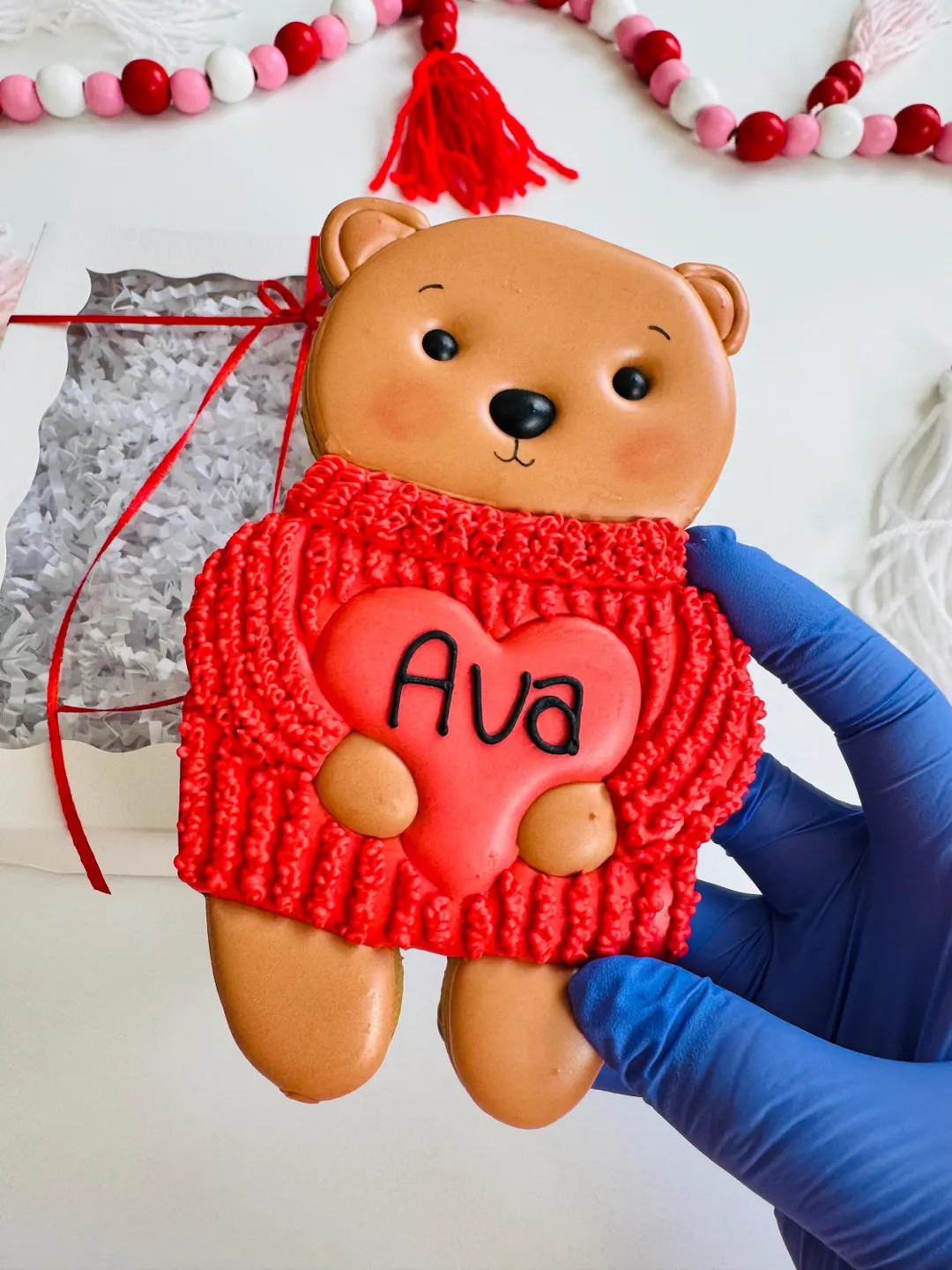 Large Personalized Valentine’s Day Bear Cookie – Custom Name - Etsy | Etsy (US)