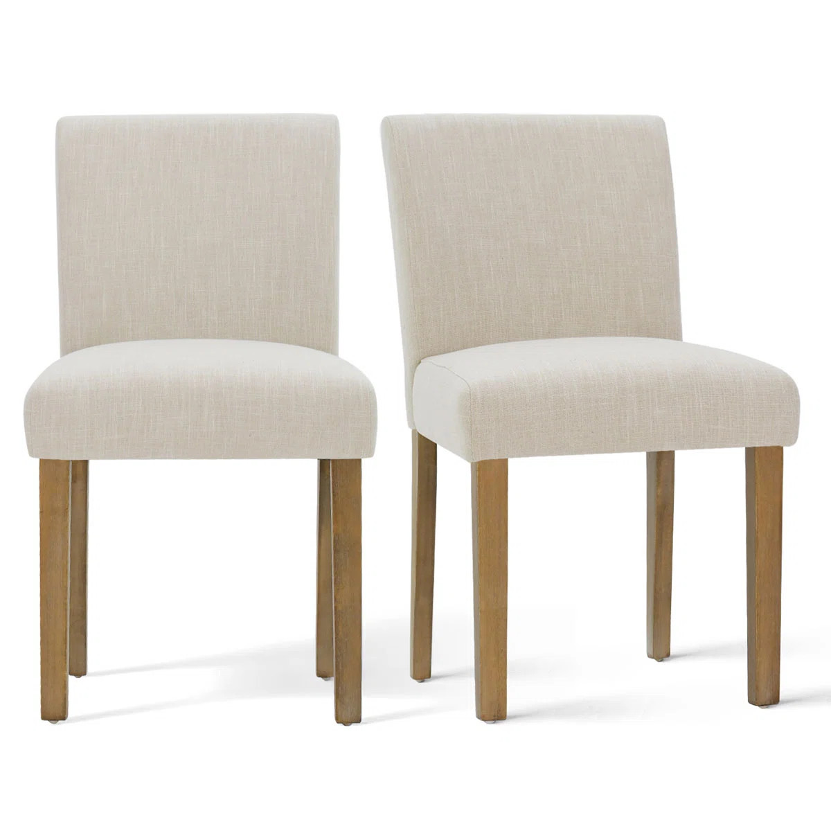 18.5'' Seat Height Linen Upholstered Solid Wood Dining Chair (Set of 2) | Wayfair North America
