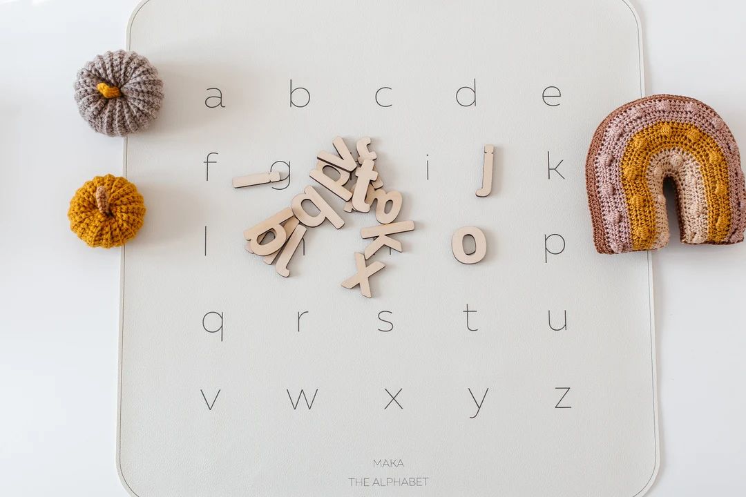 School, Wooden letters + Play mat, abc, Alphabet mat, Placemat, Kids mat, abc letters, Education ... | Etsy (US)