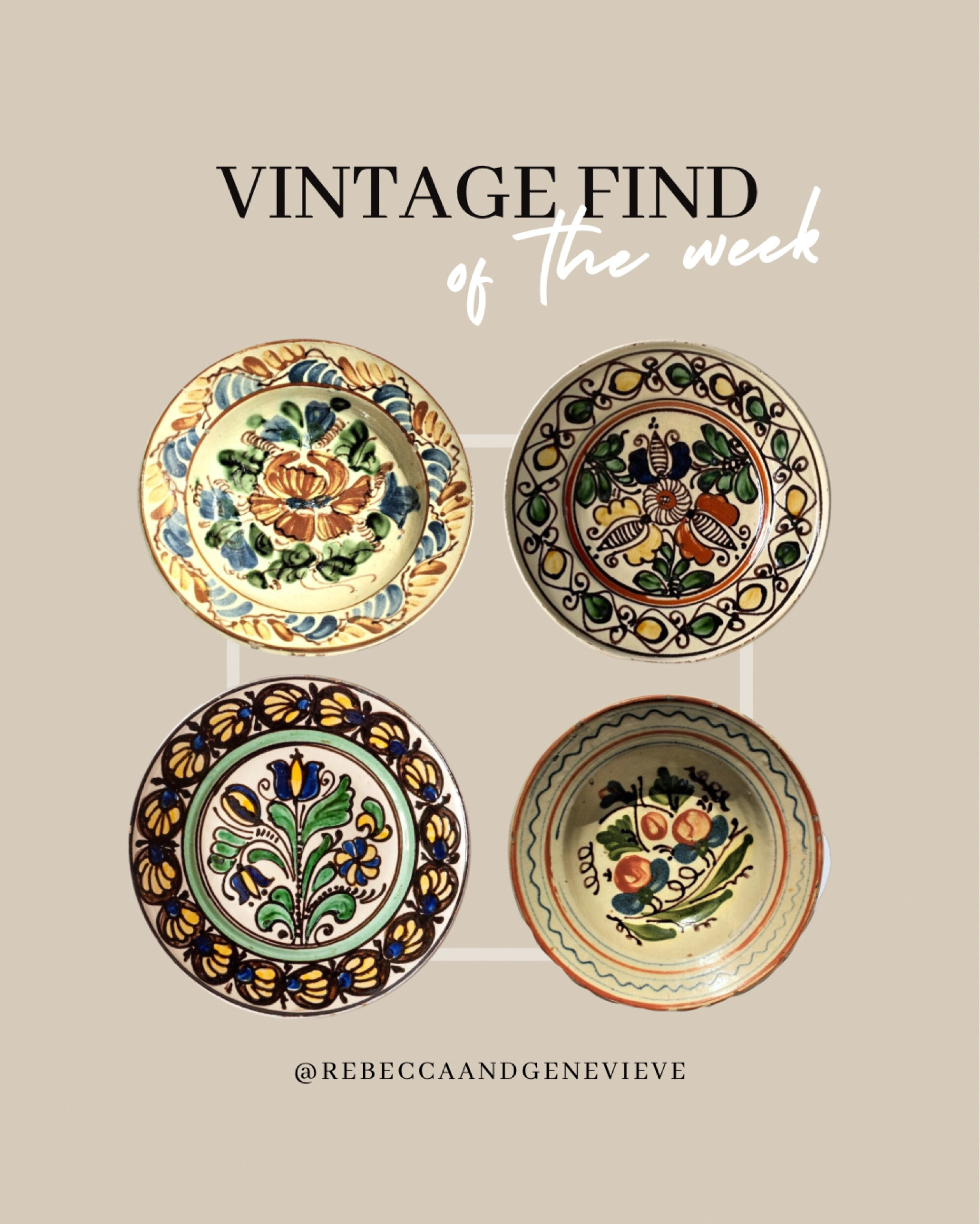 🔎VINTAGE FIND OF THE WEEK🔍
You all loved the wall plates I curated for you a couple weeks ago, so here I am again!
-
Vintage wall plate. Decor folk plate. Antique shopping. Clay plate. Ceramic plate. Wall decor. Decor plate. Vintage decor. Home decor. 

#LTKunder50 #LTKhome
