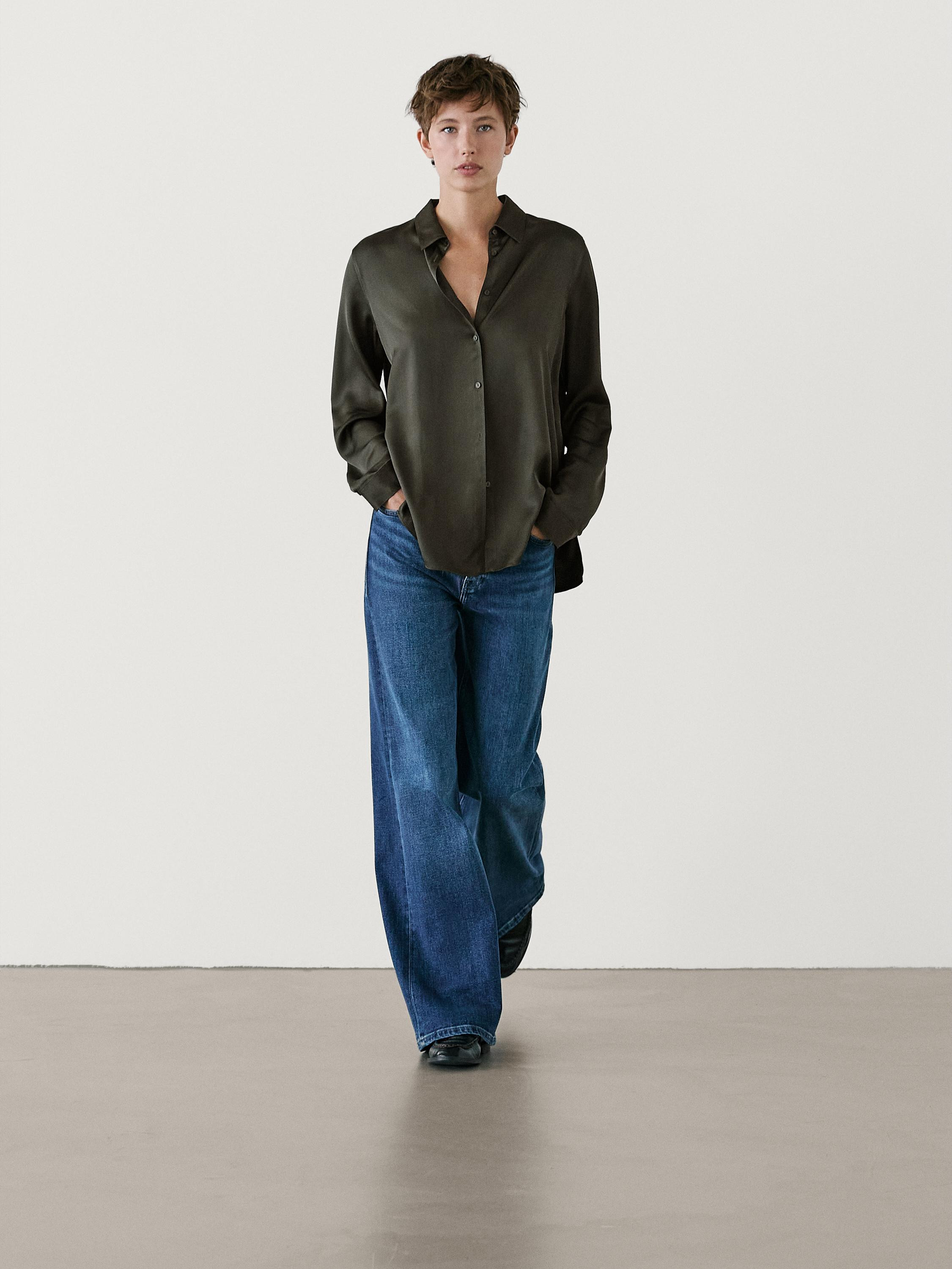 Shirt with side vents | Massimo Dutti UK