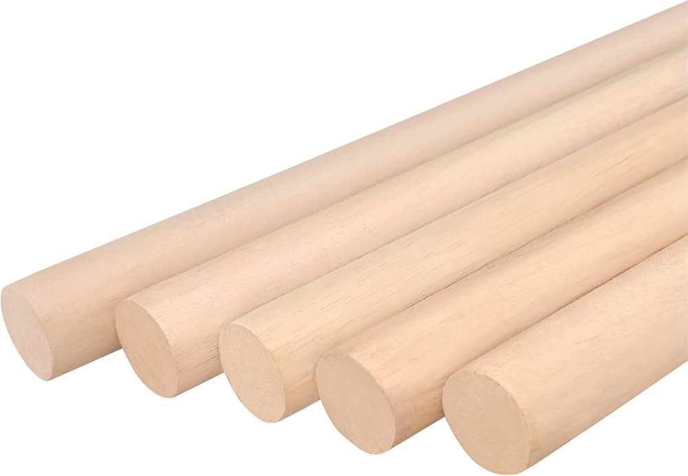 Wooden Dowel Rods 7/8 x 24 Inch Round Unfinished Hardwood Craft Sticks for DIY Lollipops Cake Sup... | Amazon (US)