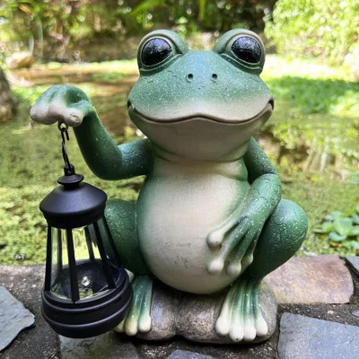 Solar Garden Statues Outdoor Decor- Yard Decorations For Patio, Balcony, Backyard, Lawn Ornaments - Frog Figurines With LED Light- Unique Birthday Hou | Wayfair North America