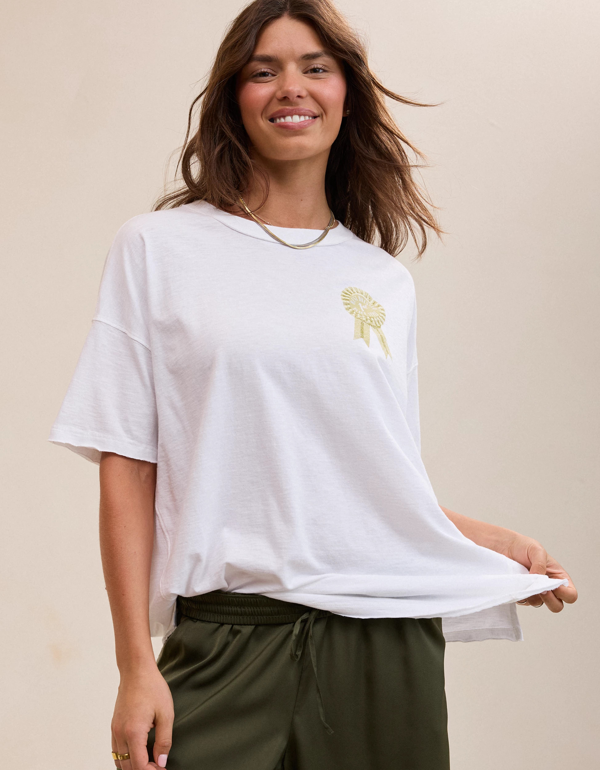 Aerie Oversized Crew Boyfriend T-Shirt | Aerie