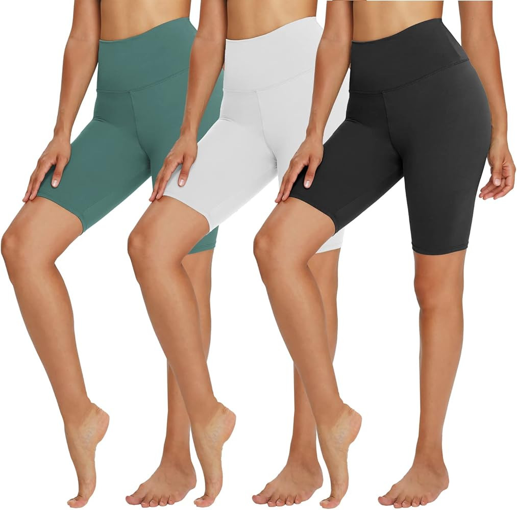 Amazon.com: TNNZEET 3 Pack Biker Shorts for Women – 8" Buttery Soft High Waisted Yoga Cycling W... | Amazon (US)