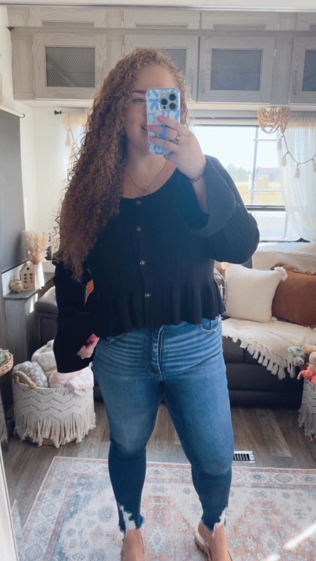 Fall outfit inspo 🖤🍂 A chic black blouse styled for the season with timeless pieces you can wear on repeat👏🏼 amazon blouse | amazon black blouse | amazon fall blouse | fall outfit | flats | amazon flats | fall flats | sling back flats | neutral sling back flats | amazon fall outfit | casual fall outfit | amazon fall casual outfit | skinny jeans | curvy jeans | buckle jeans | amazon fashion | amazon finds | amazon look | amazon outfit | fall outfit | fall look | fall fashion | fall finds | fall outfit inspo | fall fashion inspo | fall 2025 

#LTKSaleAlert #LTKStyleTip #LTKMidsize