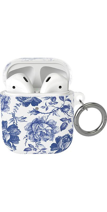 Rose to Fame | Blue & White Rose Floral AirPods Case | CASELY