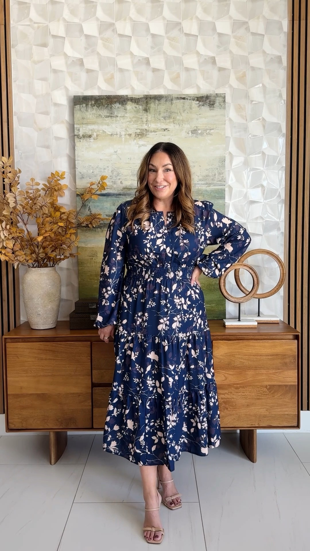 Navy Floral maxi dress is great for family photos and fall events! Wearing tts, L

#LTKSeasonal #LTKOver40 #LTKMidsize