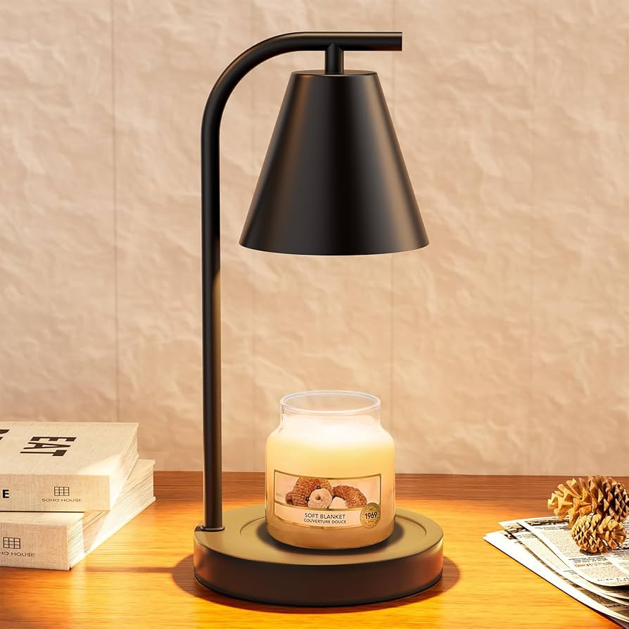 Black Candle Warmer, Candle Warmer Lamp with Timer, Electric Candle Lamp Warmer for Scented Wax w... | Amazon (US)