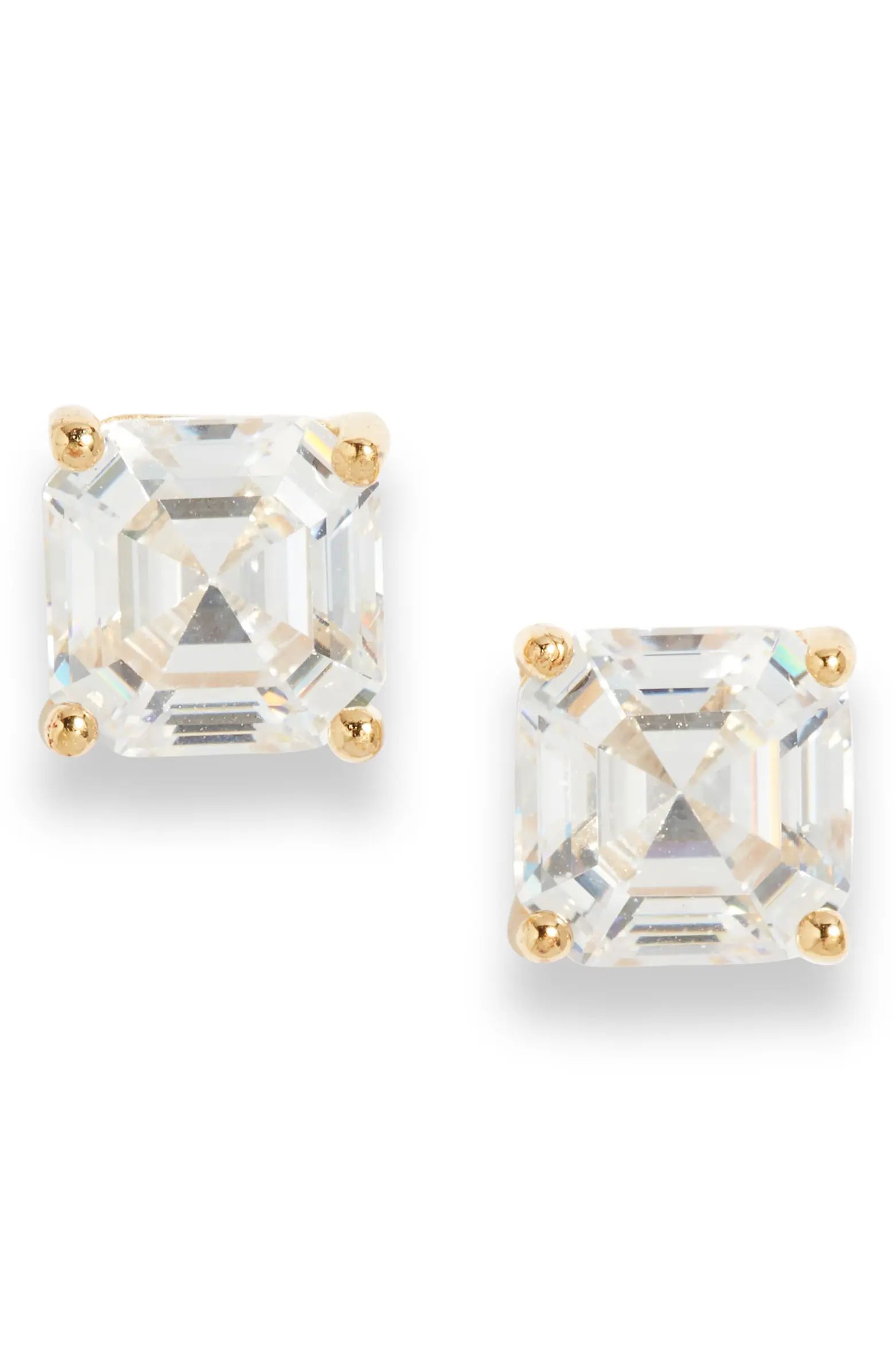Asscher Cubic Zirconia Sterling Silver Stud Earrings | Nordstrom