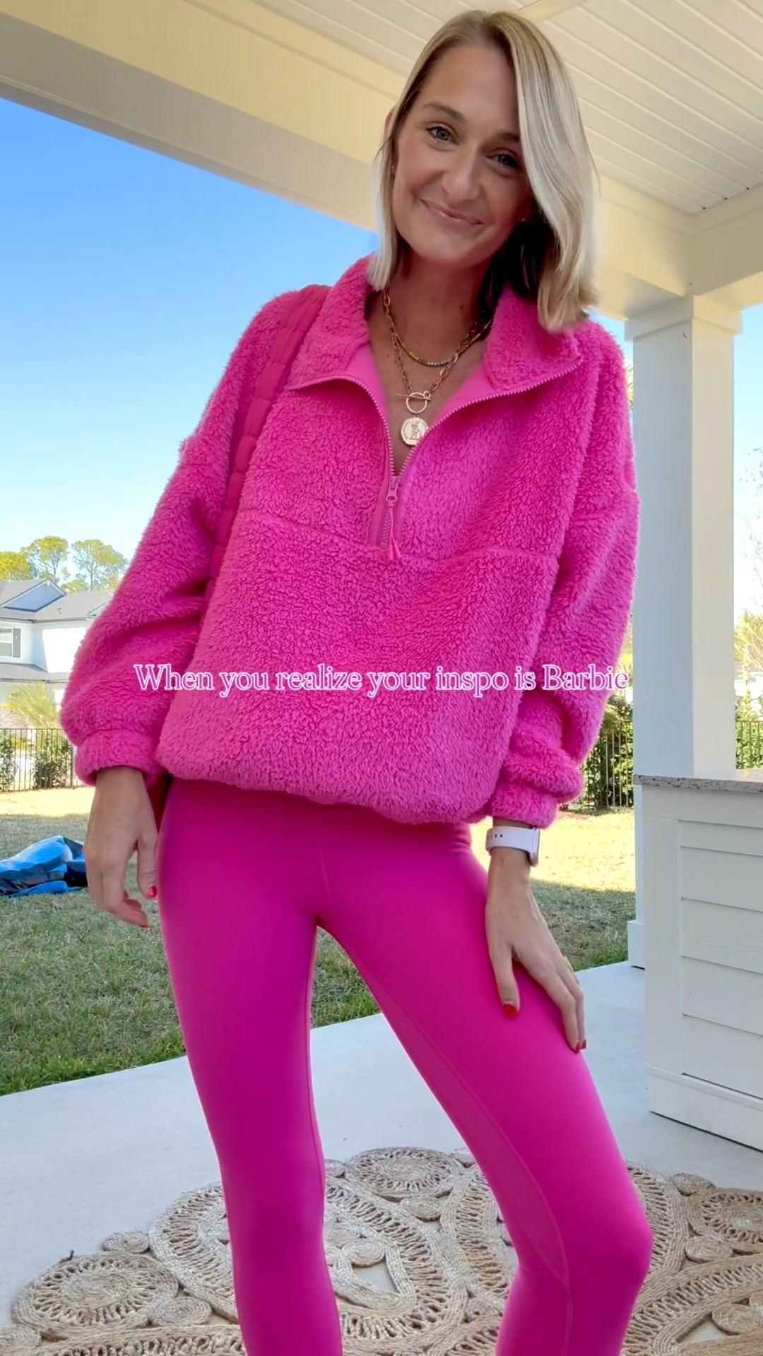 Love a pink moment. The best $10 pullover! 

I’m in large 

#walmart#lululemon#womensactivewear