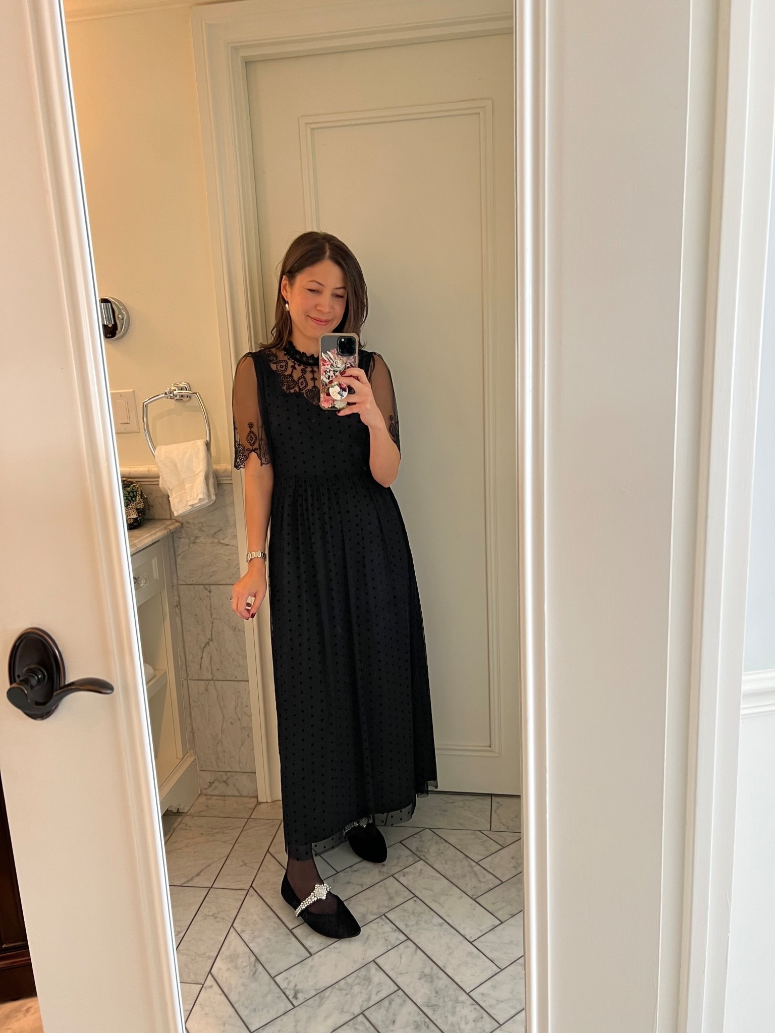 This was the dress I wore to give my keynote speech at the Gracious Living Celebration in beautiful Charleston, South Carolina. What an honor it was to speak about elegance, intentional living, and the art of embracing life’s simple pleasures. 🌿

For such a special occasion, I chose this embroidered tulle party dress from Boden: a look that whispers of Parisian romance with its delicate angel sleeves, soft velvet trim, and nostalgic silhouette. I paired it with my favorite Hipstik black sheer pantyhose for a comfortable yet polished look, and finished with Birdies flats.

This ensemble felt like something out of a classic film timeless, graceful, and quietly powerful.

Would you wear a dress like this to a formal event or holiday party? I’d love to know where you would take this look! 💬
 #graciousliving  #classicstyle #holidayfashion #dailyconnoisseur


#LTKHoliday #LTKParties #LTKSeasonal