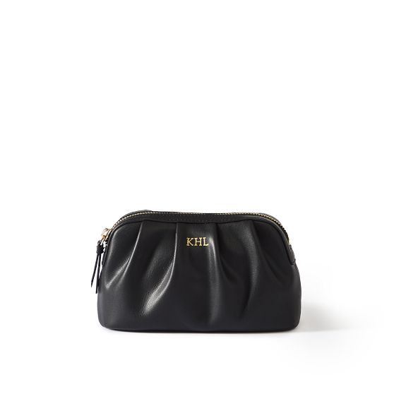 Bella Vegan Leather Ruched Pouch | Mark and Graham