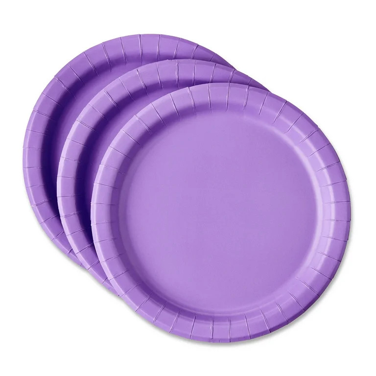 Disposable Purple Party Paper Plates, Serves 20, 9", by Way To Celebrate | Walmart (US)