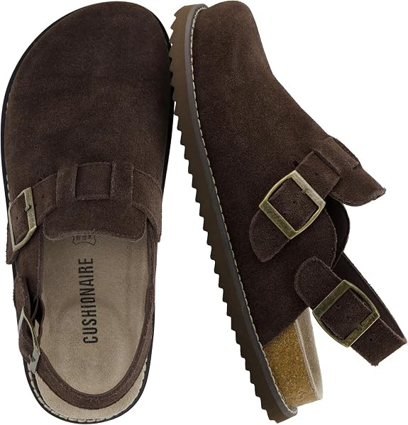 CUSHIONAIRE Brooklyn Genuine Suede Slingback Clogs for Women with Buckle | Amazon (US)