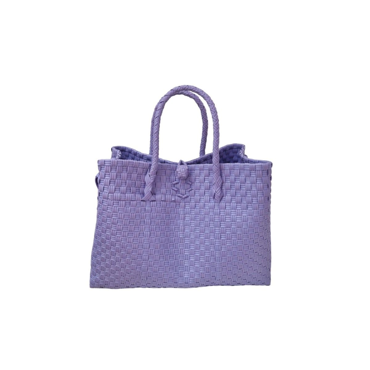 Lola Recycled Plastic Woven Tote Large In Lavender | Wolf & Badger (US)