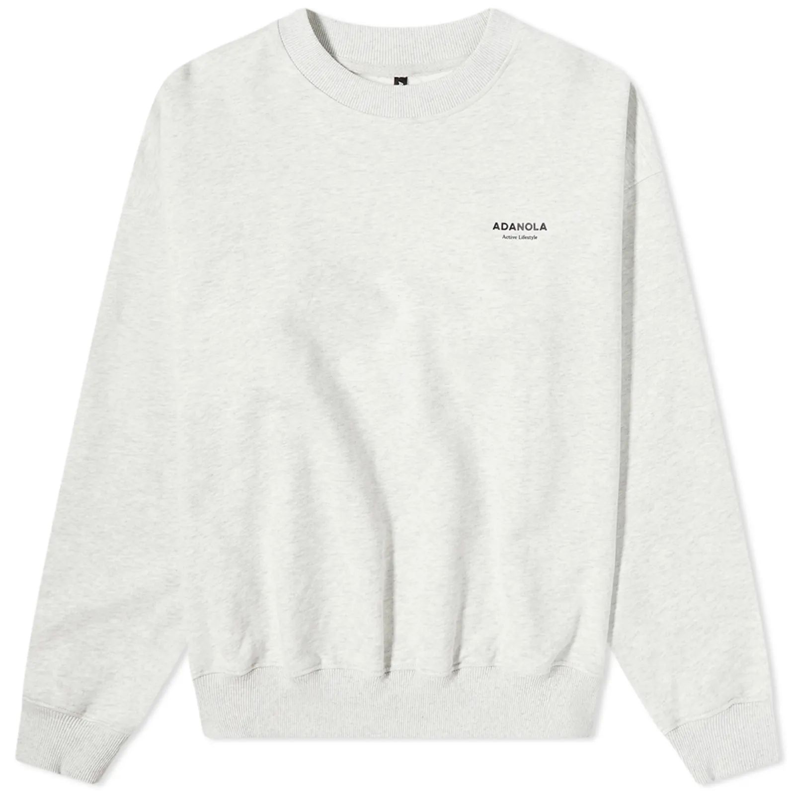 Adanola Tonal Logo Oversized Crew Sweat - END. (UK) Exclusive Light Grey Melange | END. (UK) | End Clothing (UK & IE)