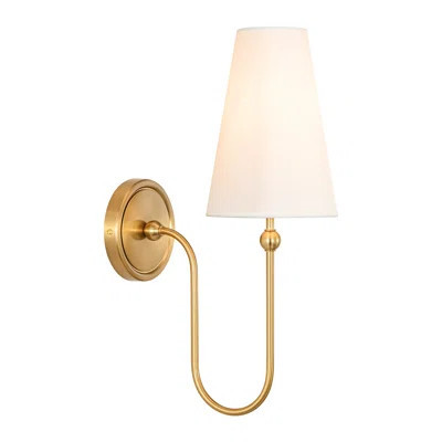 Lumi 1-Light Gold/Black Finish Fabric Wall Sconce | Wayfair North America