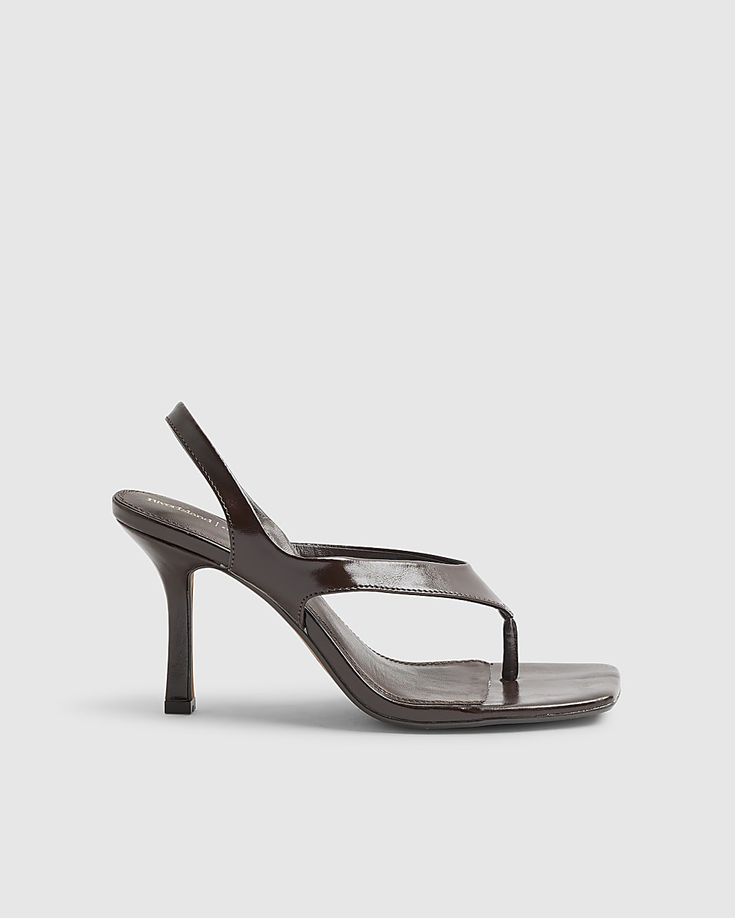 Brown Toe Thong Heeled Sandals | River Island UK & IE