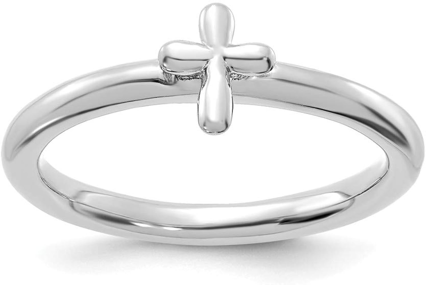 Solid 925 Sterling Silver Stackable Cross Ring Eternity Band | Amazon (US)