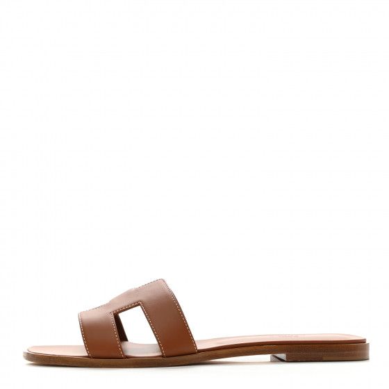HERMES Box Calfskin Oran Sandals 42 Gold | FASHIONPHILE | Fashionphile