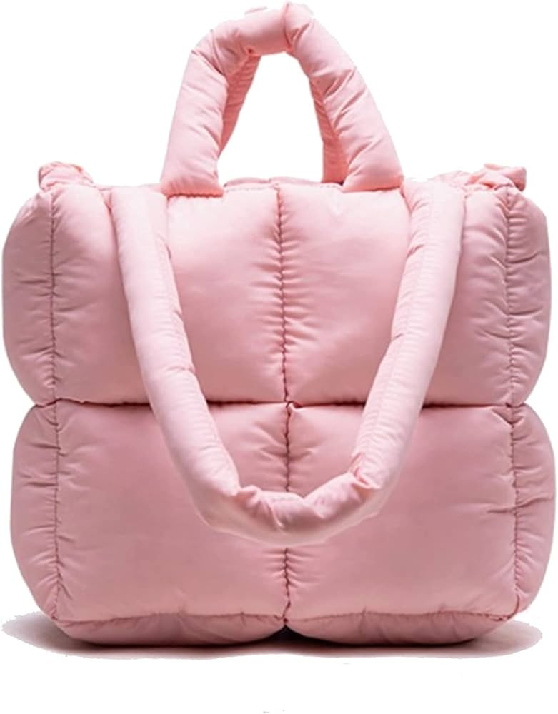 Large Quilted Tote Bag for Women Lightweight Down Cotton Padded Plaid Shoulder Bag Large Puffer T... | Amazon (CA)