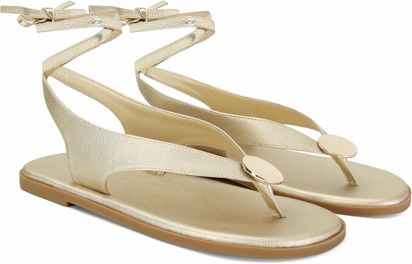 Flat Sandals for Women Strappy Sandals Comfortable Dressy Beach Flip Flop Slides Thong Sandals fo... | Amazon (US)