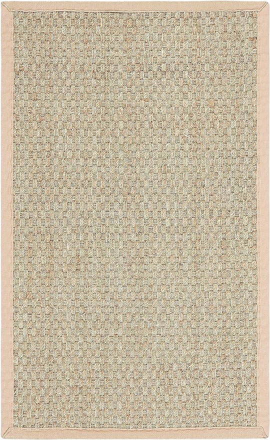 SAFAVIEH Natural Fiber Collection Accent Rug - 2' x 3', Natural & Beige, Border Basketweave Seagr... | Amazon (US)