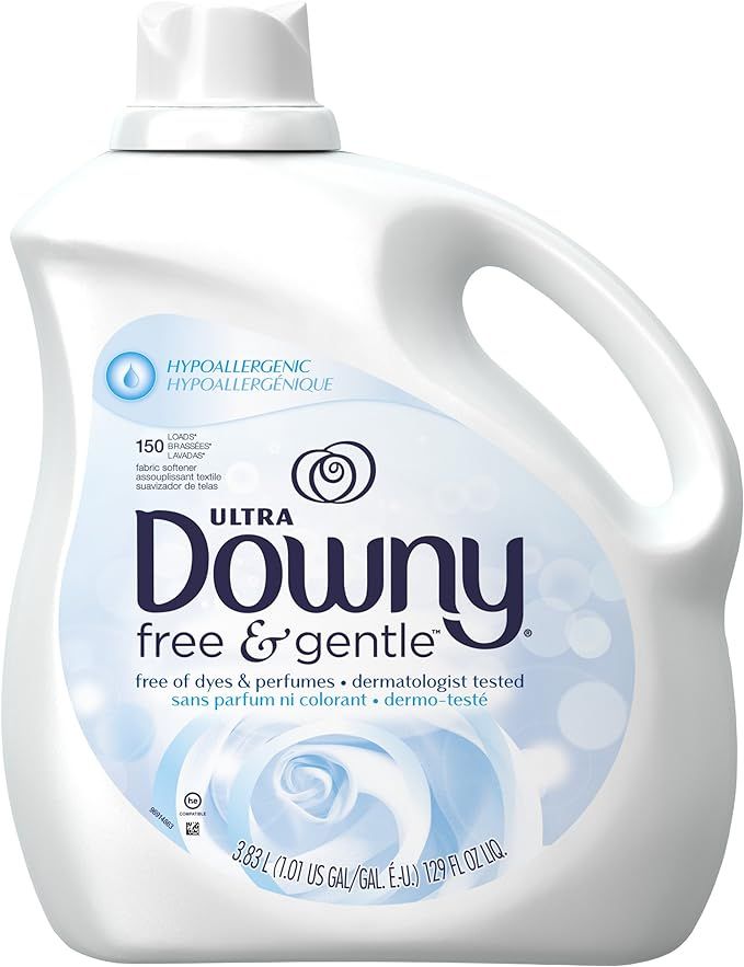 Downy Ultra Fabric Softener Free and Gentle Liquid 150 Loads, 129-Ounce | Amazon (US)